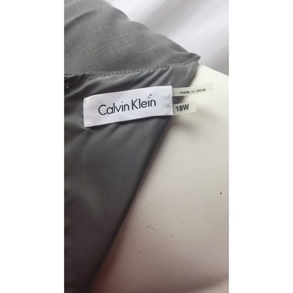 Calvin Klein Grey Cap Pleated Waist Sleeveless Dress sz. 8 - Picture 6 of 6
